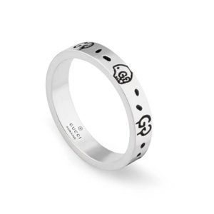 Gucci Ghost 4mm Sterling Silver Ring Size 6.75